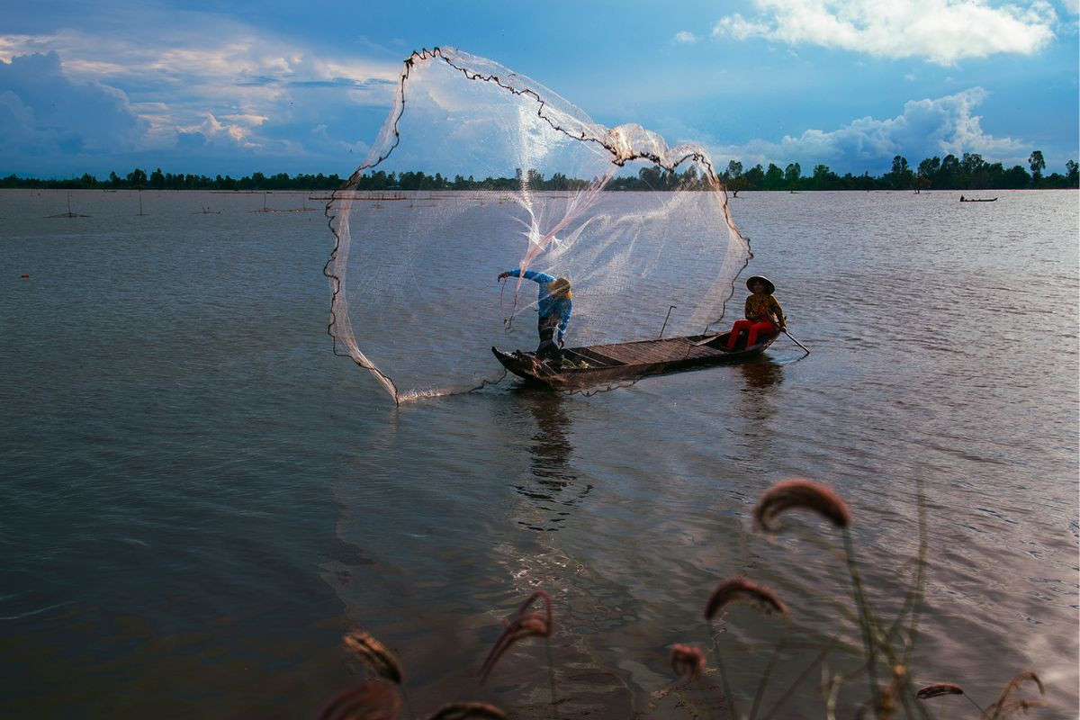 Mưu sinh trong mùa lũ ở ĐBSCL. Ảnh Báo Lao Động