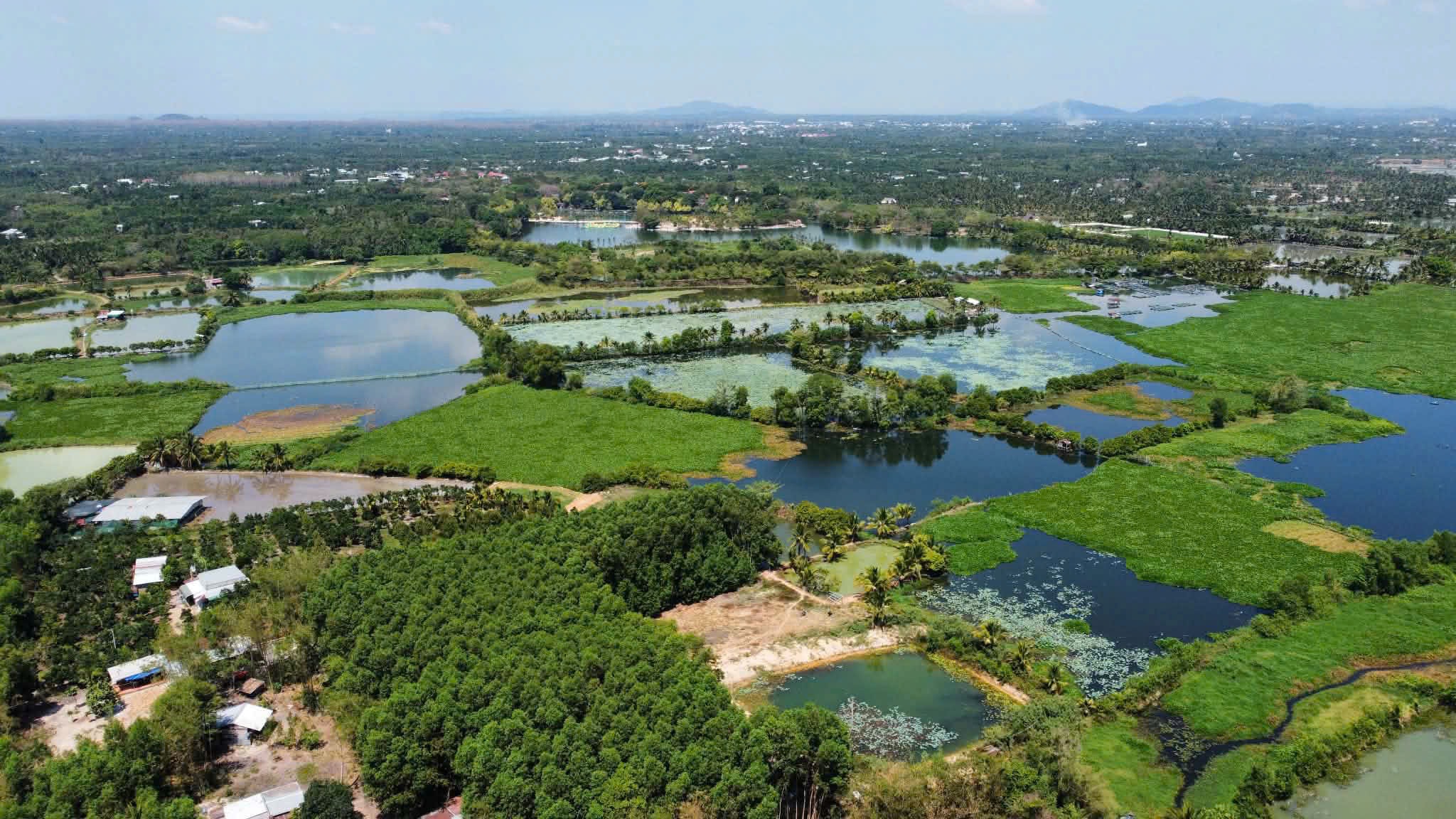 Các ao hồ quanh khu vực trại heo tại Đồng Nai xuất hiện nước màu đen sẫm. Người dân lo ngại nguy cơ ảnh hưởng nguồn nước tại khu vực đầu nguồn.