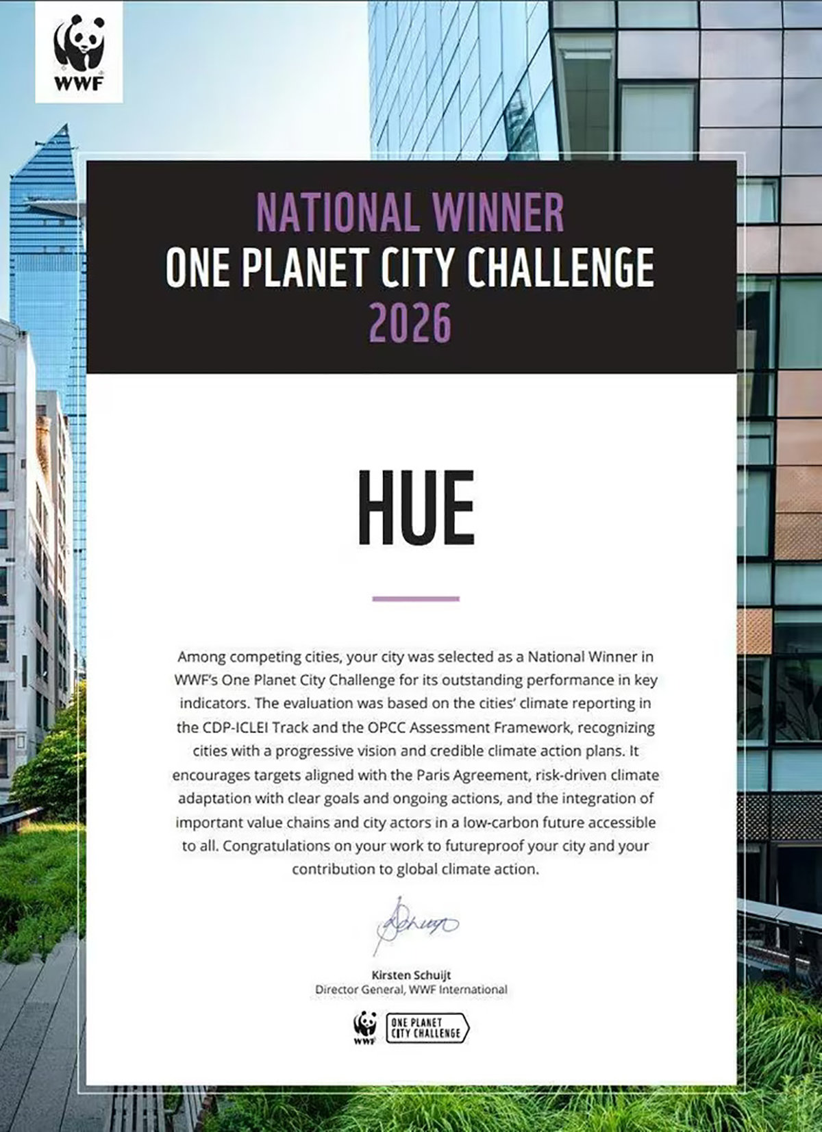 Sự vinh danh của WWF dành cho Huế không chỉ là một phần thưởng, mà vô hình trung đã đặt ra một bài toán đối chiếu sòng phẳng, một cái nhìn ngoảnh lại đầy trăn trở cho ba