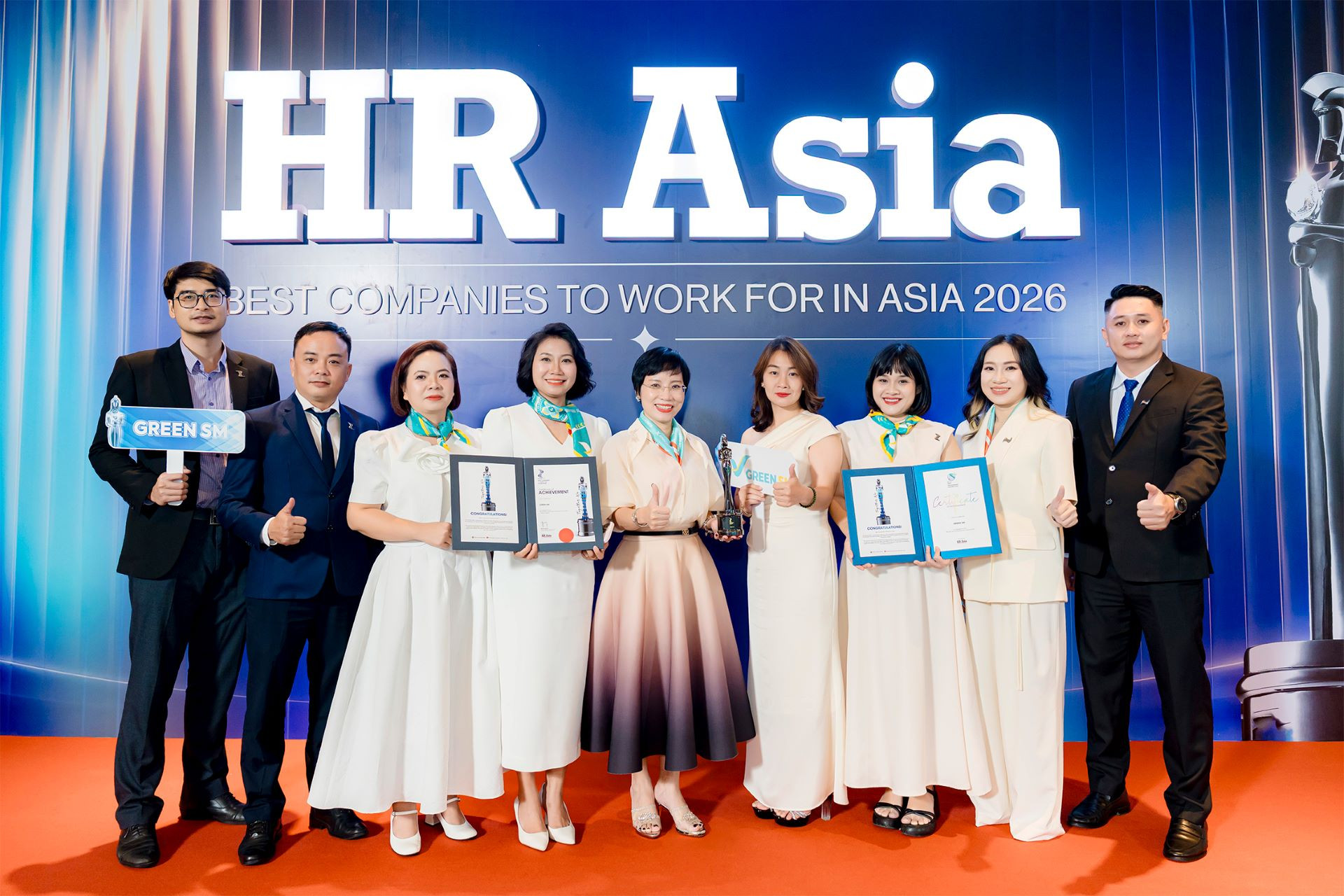 Green SM nhận hai giải thưởng lớn về nhân sự tại lễ trao giải HR Asia Awards 2026.