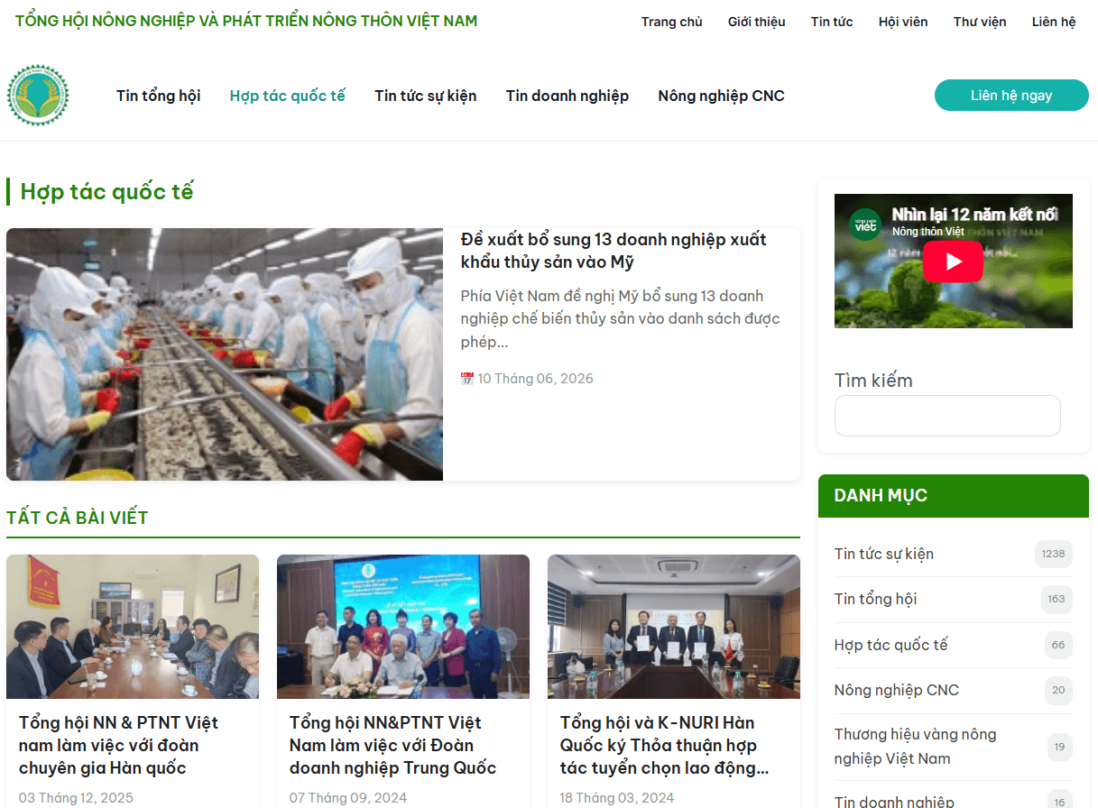 Website còn đăng tải các chương trình hợp tác trong nước và quốc tế...