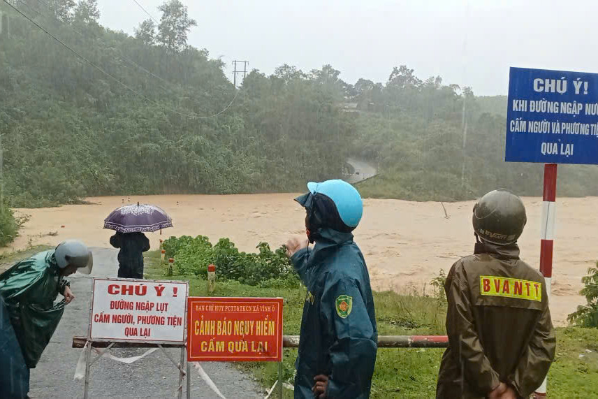Một điểm cảnh báo ở xã Bến Quan, Quảng Trị.