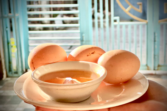 Kem trứng mật rừng từ bàn tay nội