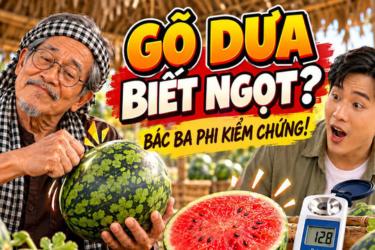Bác Ba Phi "đấu" máy đo độ ngọt: Kinh nghiệm vỗ dưa hấu liệu có đúng?
